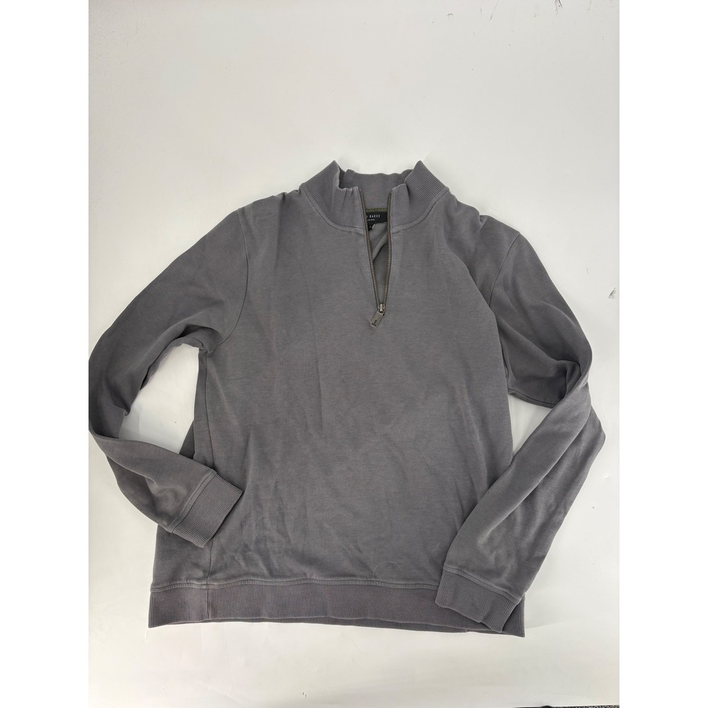 Ted Baker London Antram Mens Grey Quarter Zip Pullover Sweatshirt Size 4 Large